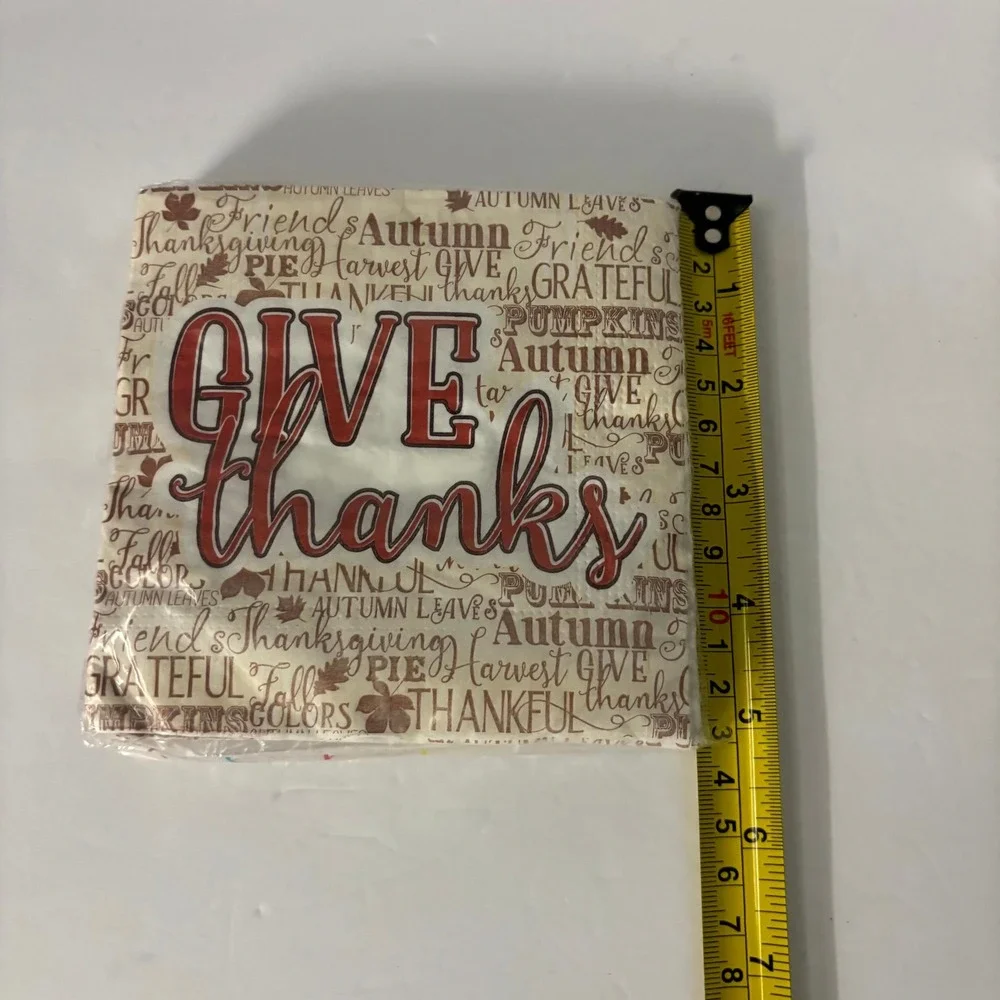Cypress Home Thanksgiving Napkins 64ct Give Thanks Pumpkin Fall Harvest
